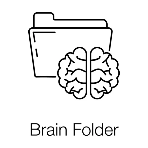 Folder Cerebrum Brain Folder Icon — Stock Vector