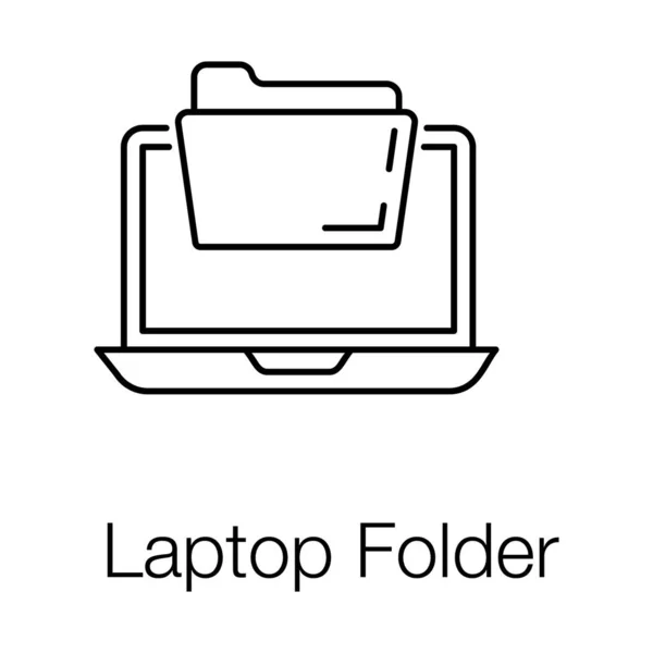 Dokument Mit Macbook Laptop Ordner Symbol — Stockvektor