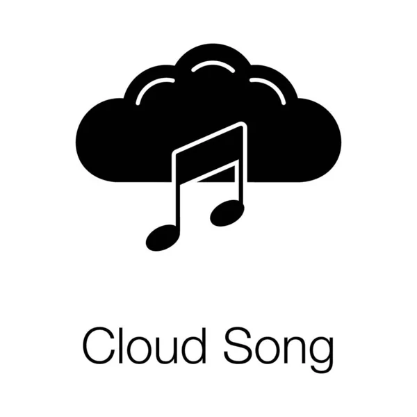 Cloud Songs Icon Design Gefüllter Vektor — Stockvektor