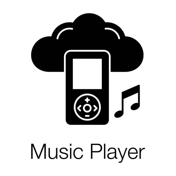 Ipod Con Nube Que Representa Reproductor Música — Vector de stock