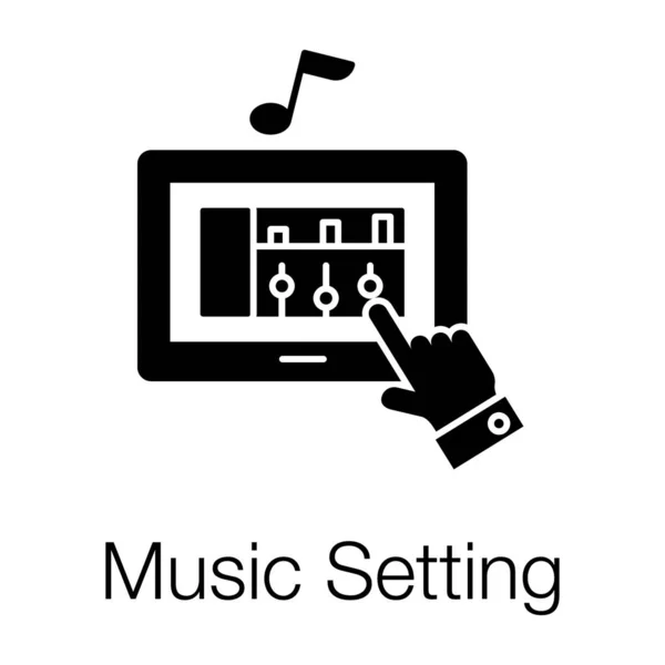 Music Setting App Solid Vector Design — Stock Vector