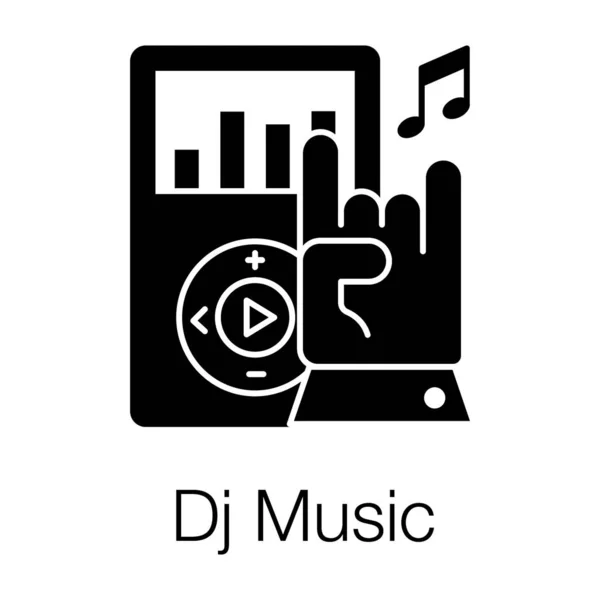 Icono Música Diseño Editable Lleno — Vector de stock