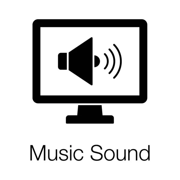 Müzik Sesi Katı Vektör Tasarımı — Stok Vektör