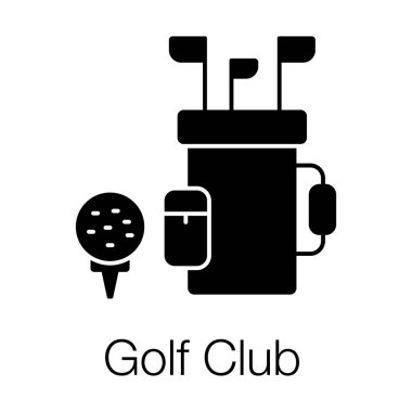 Golf sopası simgesi, golf aletleri vektörü 