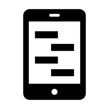 Mobil sms arayüzü, mobil sohbetin katı vektör tasarımı 