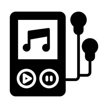 Taşınabilir ipod, mp3 oynatıcı vektör kabartma tasarımı 