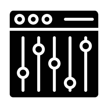 Kontrol parametreleri arayüzü, web eşitleyici simgesinin katı tasarımı.