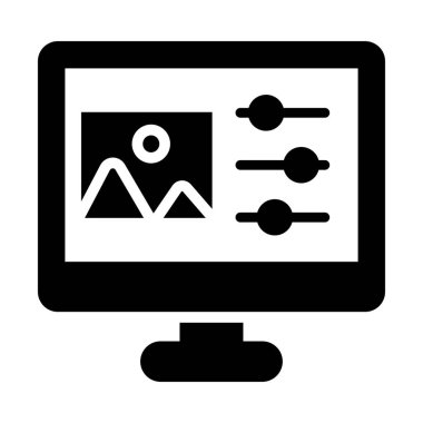 Katı biçimde Web manzara simgesi 