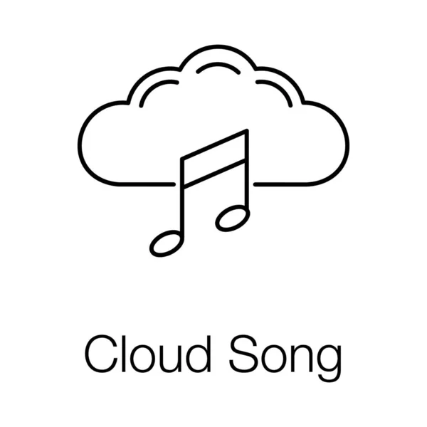 Cloud Songs Icoon Ontwerp Lijn Vector — Stockvector