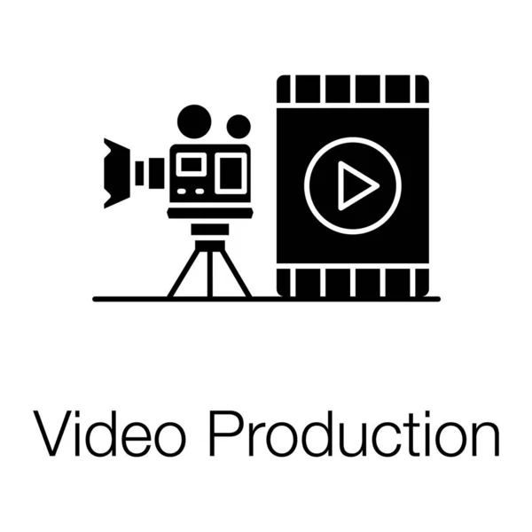 Ikoon Van Videoproductie Trendy Gevuld Ontwerp — Stockvector