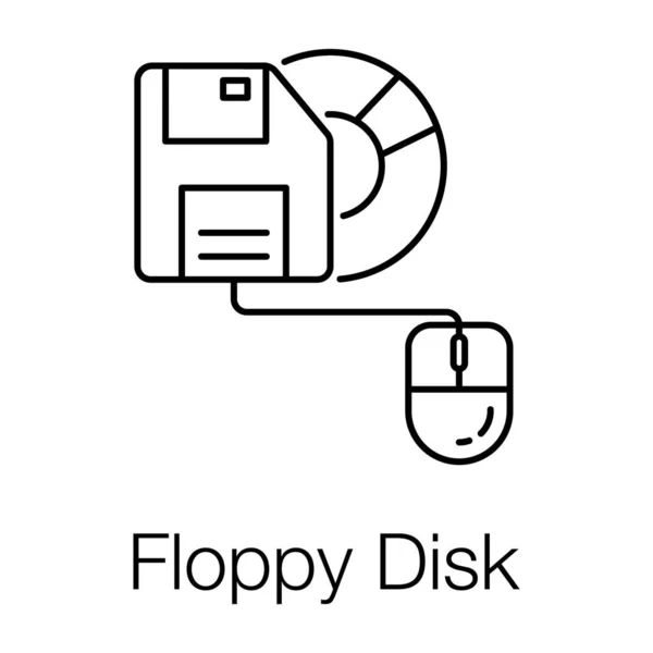 Vettore Floppy Disk Linea Progettazione — Vettoriale Stock