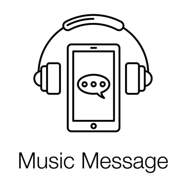 Mensagem Musical Design Vetor Linha — Vetor de Stock