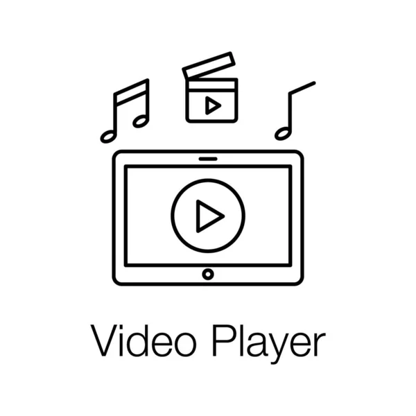Video Player Line Vector Design — Stock Vector