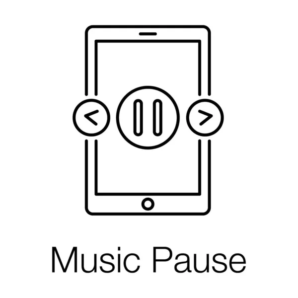 Music Pause Icon Editable Style — Stock Vector