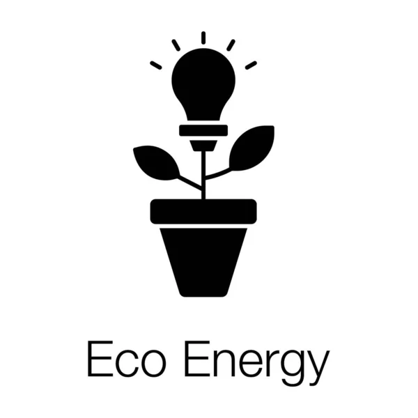 Icône Eco Energy Dans Design Vectoriel Solide — Image vectorielle