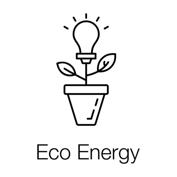 Öko Energie Symbol Linienvektordesign — Stockvektor