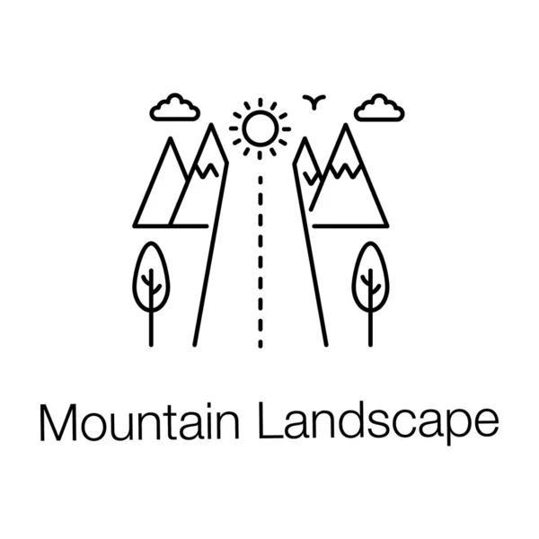 Montaña Paisaje Icono Diseño — Archivo Imágenes Vectoriales