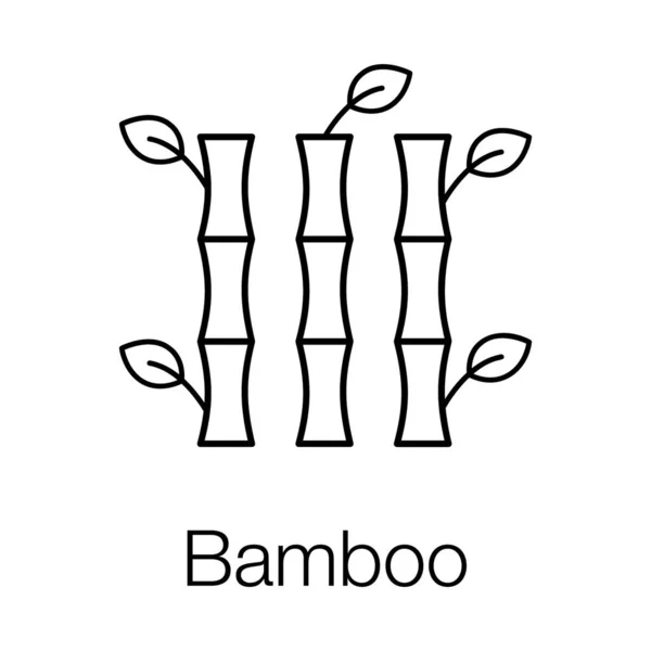 Bâtons Bambou Ligne Icône Design — Image vectorielle