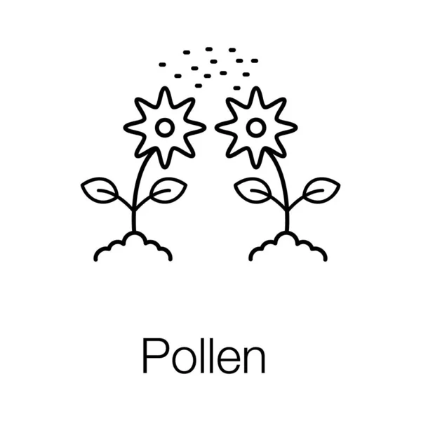 Икона Векторного Дизайна Линии Пыльцы Цветок Аромата — стоковый вектор