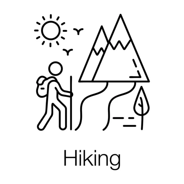 一个展示攀岩概念的远足图标 — 图库矢量图片