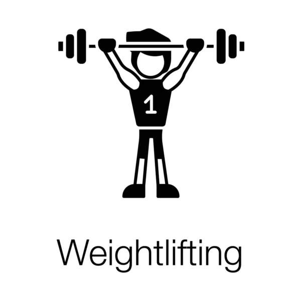 Human Avatar Heben Schwerer Gewichte Präsentiert Gewichtheben Konzept — Stockvektor