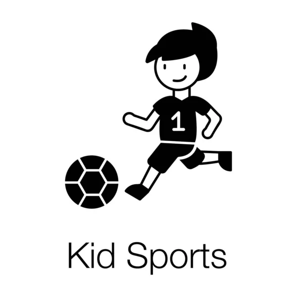 Niño Golpeando Fútbol Vistiendo Uniforme Niños Vector Deportivo — Archivo Imágenes Vectoriales