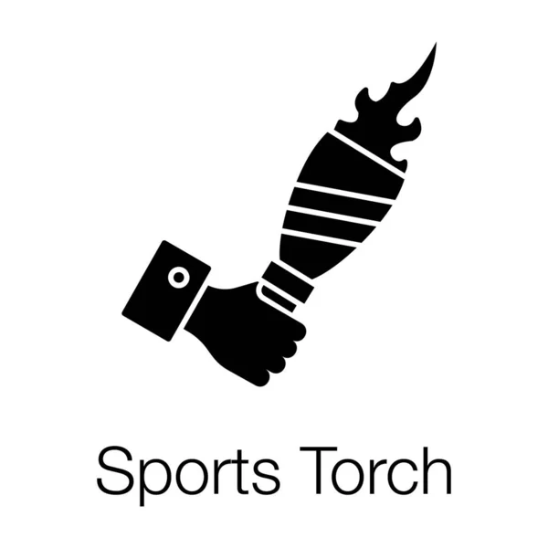 Vintage Torch Icon Glyph Vector Design Sportovní Pochodeň — Stockový vektor