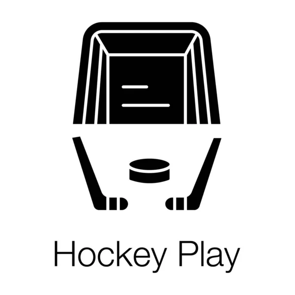 Hockey Play Vector Solid Design — Stock Vector
