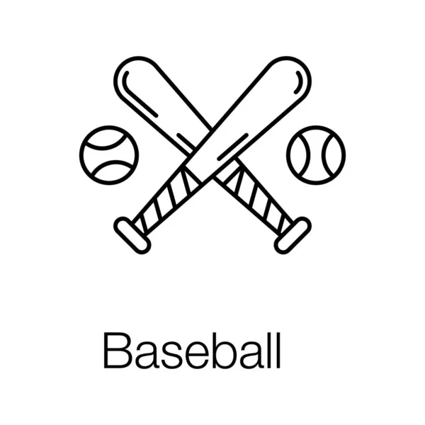 Baseball Line Icon Design Game Played Ball — Stock Vector