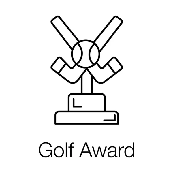 Golf Award Icoon Lijn Ontwerp — Stockvector