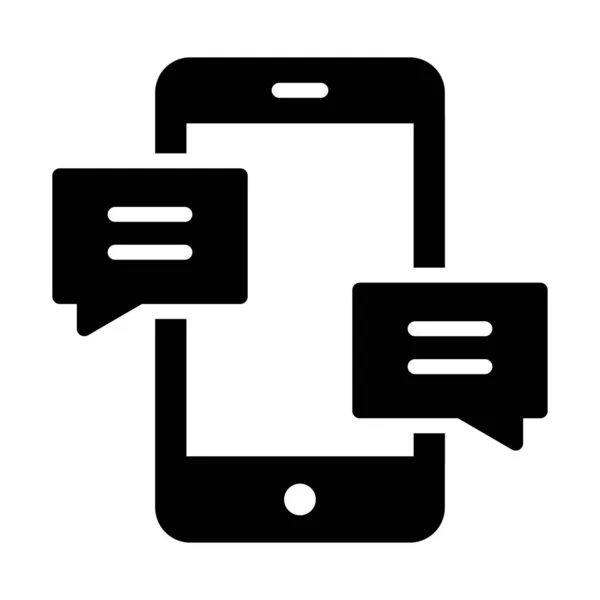 Mobile Sms Schnittstelle Solides Vektor Design Für Mobiles Chatten — Stockvektor