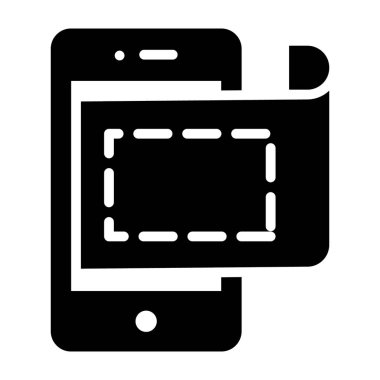 Çoklu ortam uygulaması, telefon galerisi vektör tasarımının katı simgesi 