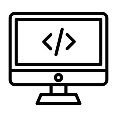 Çevrimiçi web geliştirme sözdizimi, web kodlama çizgisi simgesi tasarımı 