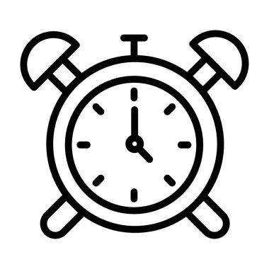 Sabah alarmı analog alarm saati hizalı yuvarlak vektör tasarımı 