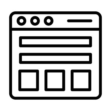 Web arayüzü simge vektörü, satır tasarım vektörü 