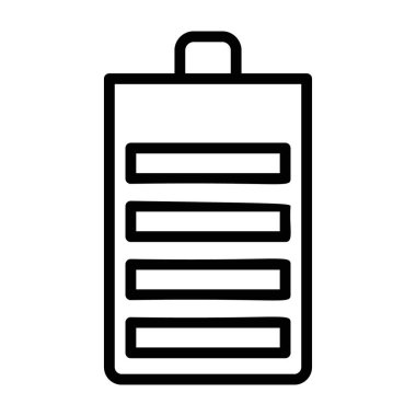 Şarj seviyesi, tam şarjlı akünün çizgi simgesi tasarımı