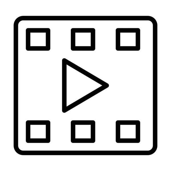 Online Multimedia Lijn Icoon Van Video Player Vector Ontwerp — Stockvector