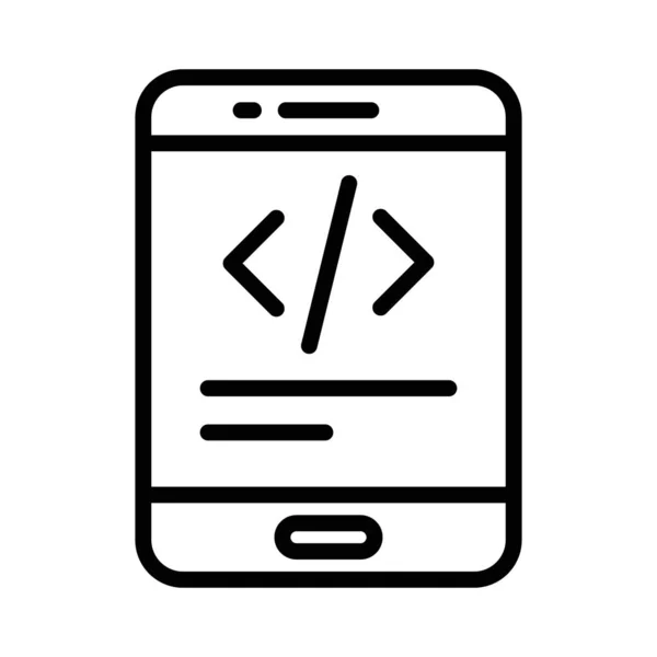 App Σχεδιασμό Έννοια Εικονίδιο Γραμμή Του Φορέα Κωδικοποίησης Κινητών — Διανυσματικό Αρχείο