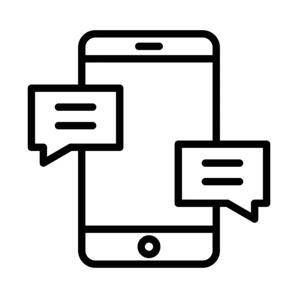 Mobile Sms Interface Γραμμή Διανυσματική Σχεδίαση Της Κινητής Συνομιλίας — Διανυσματικό Αρχείο