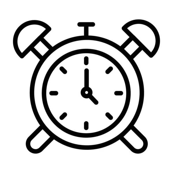 朝のアラート線丸みを帯びたベクトルデザインのアナログ目覚まし時計 — ストックベクタ