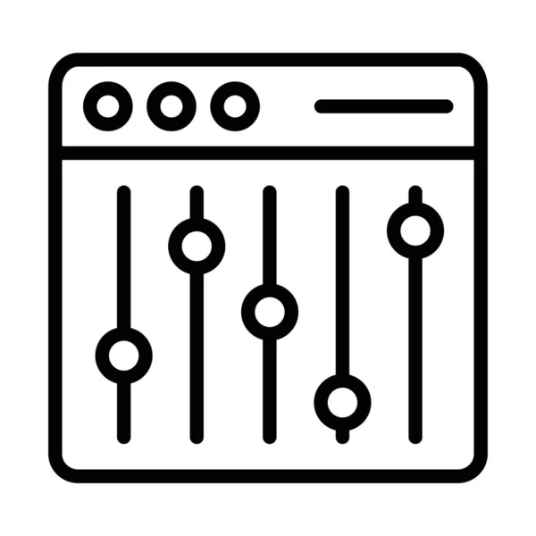 Interfaz Parámetros Control Diseño Línea Del Icono Del Ecualizador Web — Vector de stock
