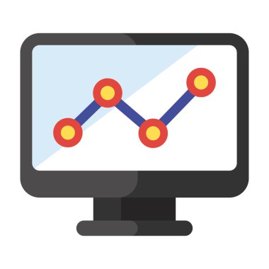 Çevrimiçi analitik simgenin düz vektörü olan çoklu çizgi eğilimi grafiğinde sunulan veri 