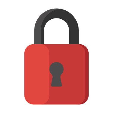 Web sitesi ve mobil uygulama için modern tarzda kilitlenmiş asma kilit vektörü