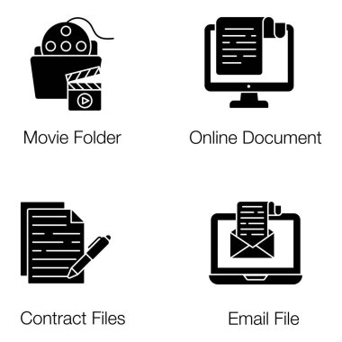 Doldurulmuş Belge Paketi Simgeleri 