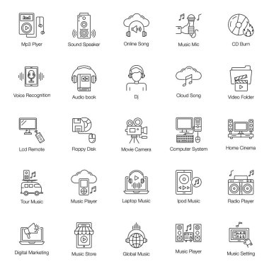 Sıkıştırılmış Müzik Satırı Vektörleri Paketi 