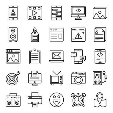 Web Arayüzü Satır Vektörleri Paketi 