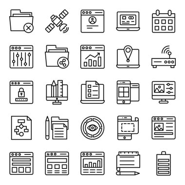 Web Düzeni Satır Vektörleri Paketi 