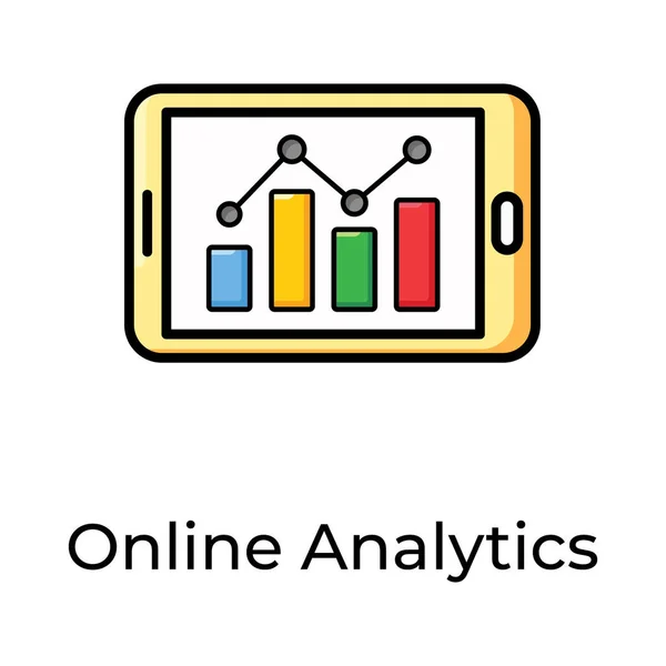 Trenddiagramm Innerhalb Eines Mobilen Online Analysevektors — Stockvektor