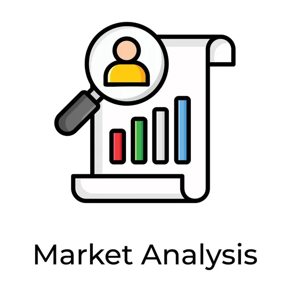 Analýza Trhu Plochá Editovatelná Ikona Revize Sestavy — Stockový vektor