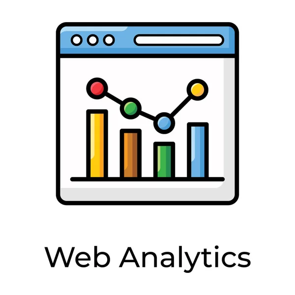 Graf Trendu Uvnitř Webové Stránky Zobrazující Webovou Analýzu — Stockový vektor